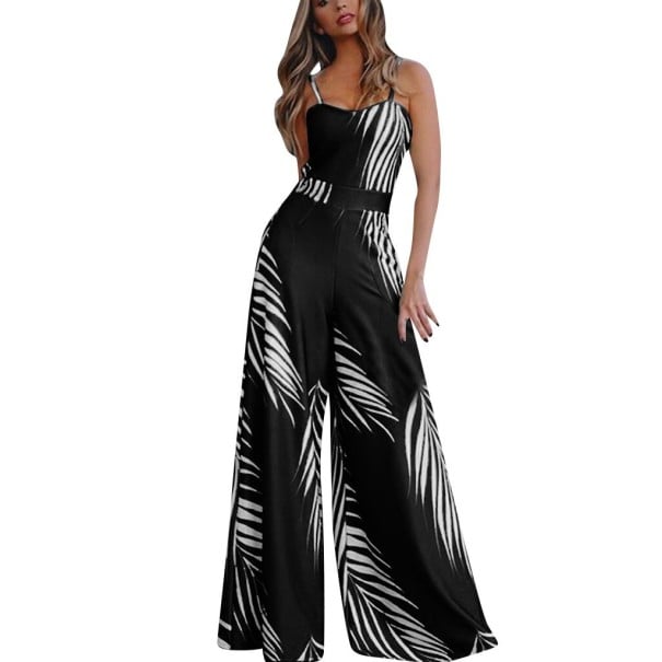Jumpsuit för kvinnor med remmar G198 svart S