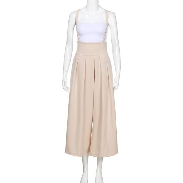 Jumpsuit med vida ben för kvinnor beige M