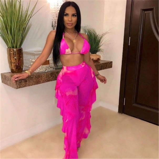 Dámský plážový crop top a kalhoty A2843 L 2