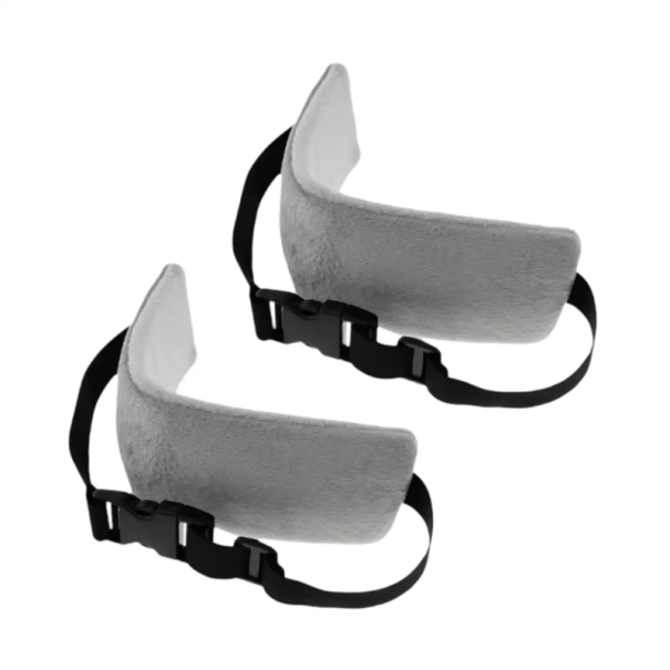 2er Set Reise-Nackenkissen 29x8 cm mit verstellbarem Gurt Kopfstützenkissen für Reisen im Auto Flugzeug Zug Bequemer Schlaf grau