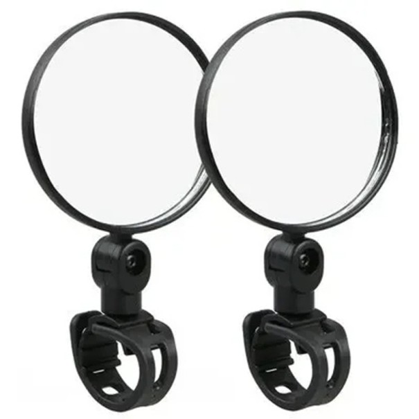 2er Set runde Fahrradspiegel 7,5 cm Drehbare Fahrradspiegel mit Lenkerhalterung 360° Drehung Sicherheitszubehör für Radfahrer 1