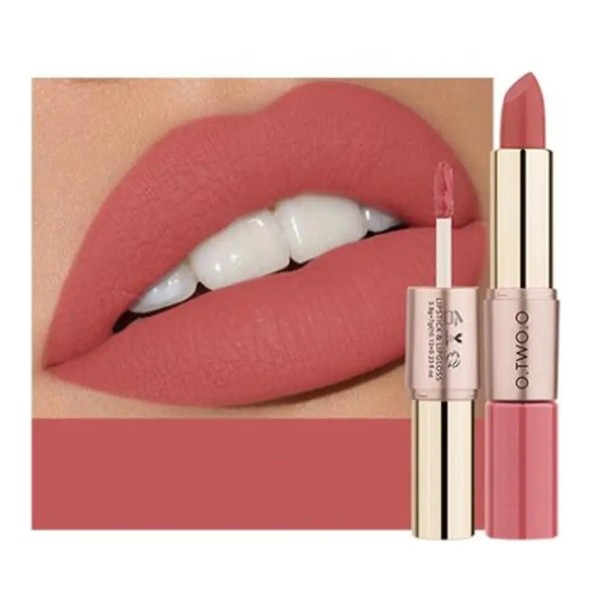 2in1 Vedenkestävä Mattahuulipuna Pitkäkestoisella Kiillolla Lip Stick Huulipuna Huulikiillolla 5