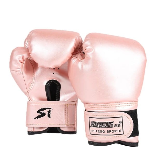 2ks boxerské tréningové rukavice Priedušné PU kožené rukavice MMA karate sparring bojové športové rukavice s penovou výplňou pre ochranu svetlo ružová