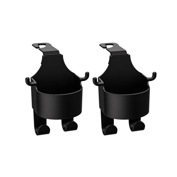 2ks Gancho universal para apoio de cabeça de carro com suporte para bebidas Organizador de armazenamento para bolsas e carteiras Acessório prático para o interior do carro 1