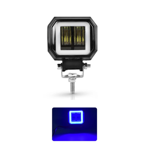 2LED luce di lavoro quadrata 20W 16800 lm IP68 con lente in PC Alluminio pressofuso Supporto in acciaio inox Per auto trattori macchine da lavoro blu