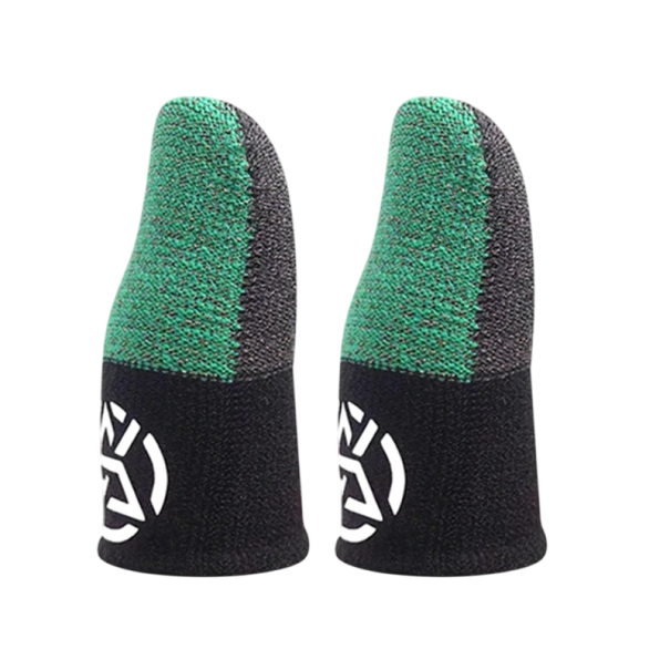 2pcs Luvas Gamer para Dedos 4,6 x 2,5 cm Mangas Tricotadas para Dedos Respirável Táctil Antiderrapante Mangas em Tecido Prateado Condutor verde