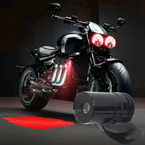 2szt. Projektor motocyklowy LED 20x33mm Angel Wings Wejście 8-30V 3W IP67 Oświetlenie powitalne Dekoracyjne oświetlenie efektowe czerwony