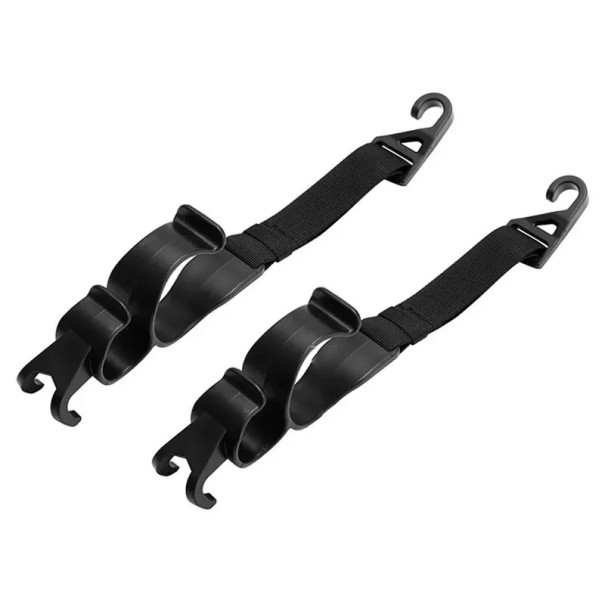 2un Multifuncional gancho para apoio de cabeça de carro 230 x 50 x 30 mm Suporte suspenso para sacos e guarda-chuvas Gancho de armazenamento para o banco traseiro organizador em ABS e nylon 1