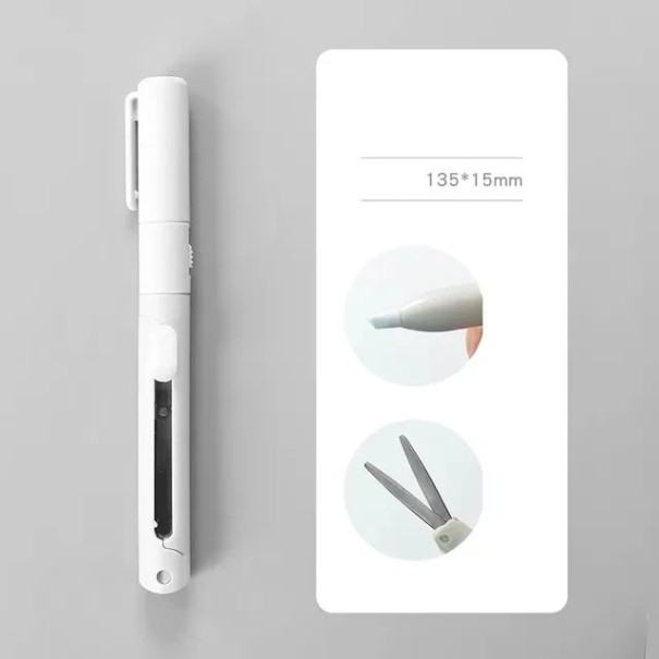 2w1 Ceramiczny nóż tnący z nożyczkami Wielofunkcyjny obcinak do papieru Morandi Color School Paper Knife DIY Craft 14 cm szary