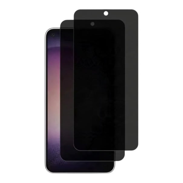 2x Cristal templado para Samsung Galaxy S25 Privacy Protección contra espionaje cristal protector de pantalla 9H Soporte para lector de huellas 1