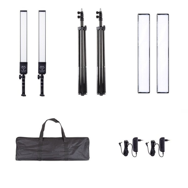 2x LED studielys med stativer 1