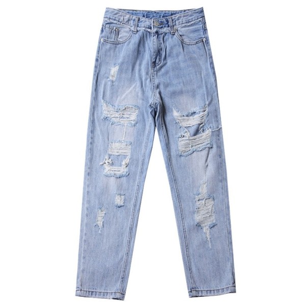 3/4-Jeans für Damen mit Löchern M