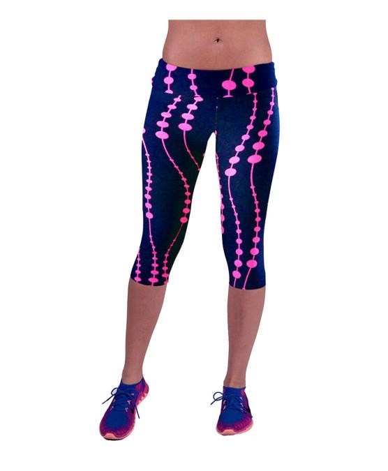 3/4-Leggings für Damen mit Rollen J1689 rosa L