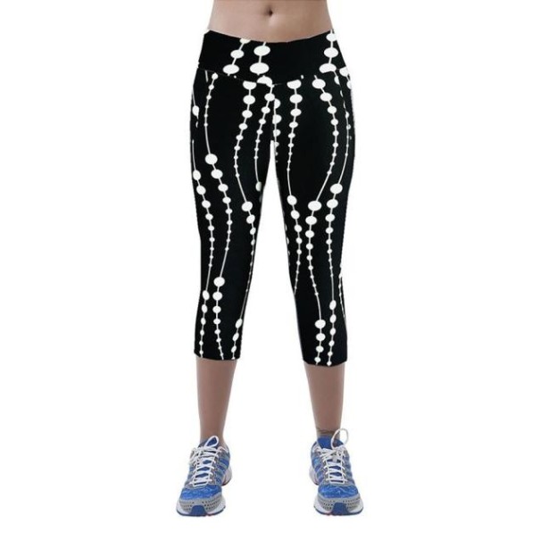 3/4-Leggings für Damen mit Rollen J1689 weiß S