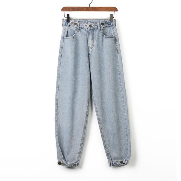 3/4-Loose-Jeans für Damen hellblau S