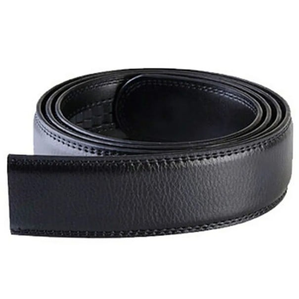 3,5 cm schnallenloser Gürtel für Herren mit automatischer Schnalle, PU-Ledergürtel, eleganter glatter Gürtel, längenverstellbarer schwarz 130 cm