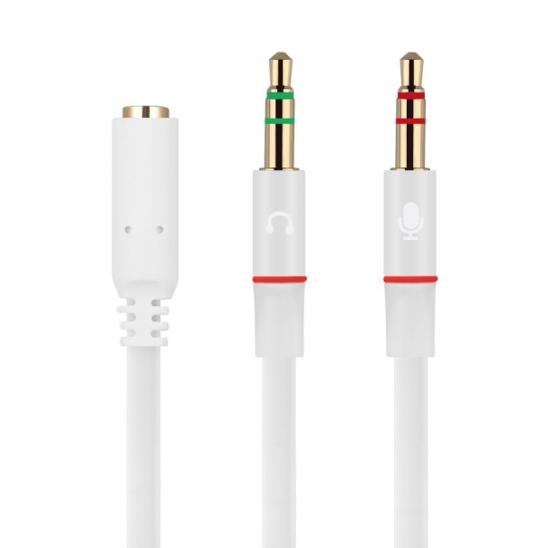 3,5 mm jack-splitter K31 hvid