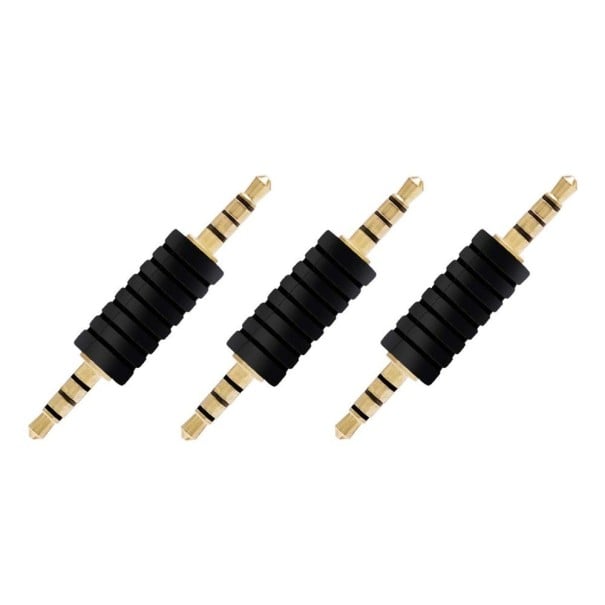 3.5 mm Male to Male Jack Connector for Connecting Audio Devices and Cables with Jack Socket Length 5.1 cm Gold Connectors Pack of 3 1