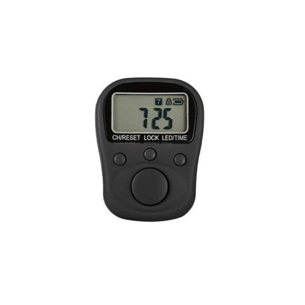 3-Digit Adjustable LED Finger Counter Rechargeable Electronic Counter with Time and Backlight black