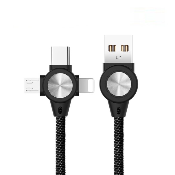 3-i-1 USB-datakabel sort