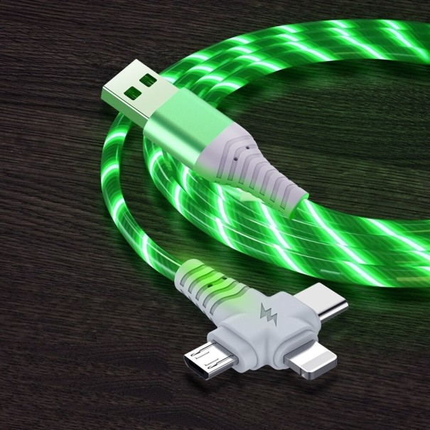 3-in-1 Charging Light Cable 1 m green