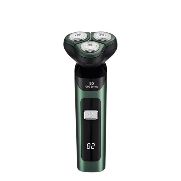 3-in-1-Elektrorasierer mit Display Wasserfest Bart-, Nasen- und Kotelettenschneider Aufladen über USB Schwebender Rasierkopf LED-Anzeige grün