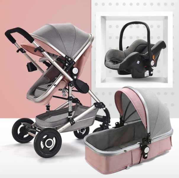 3-in-1 Multifunctional Pushchair old rose