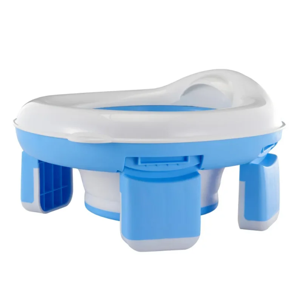 3-in-1-Toilettensitz für Babys, zusammenklappbar, Reisetoilette mit Taschen, tragbarer Toilettensitz für Babys, Toilettentraining, für unterwegs blau