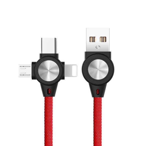 3-in-1 USB-datakabel rood