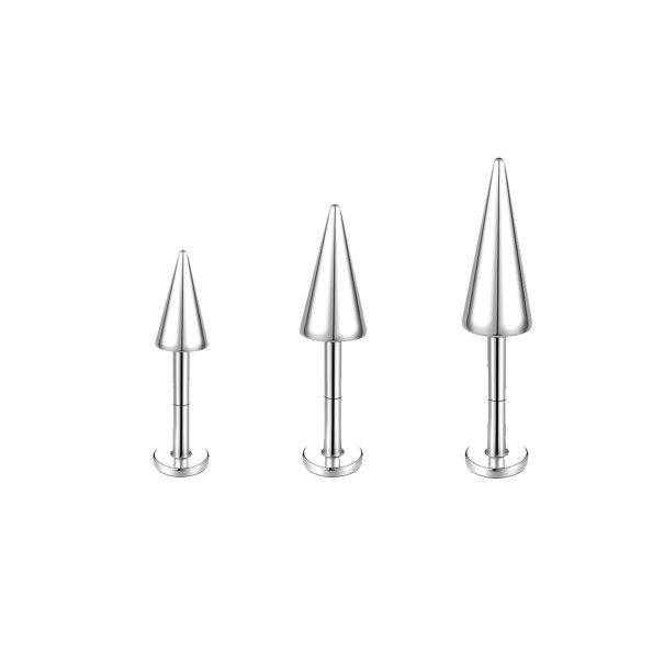 3 ks kuželový piercing 8 mm z chirurgické oceli Minimalistická sada tělových šperků s moderním kuželovým tvarem stříbrná