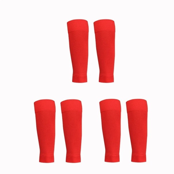 3 Paar Fußballsocken für Erwachsene, Unisex, Schienbeinschoner, Beinwärmer, kniehoch, elastisch, atmungsaktiv, Sport, schnelltrocknend rot