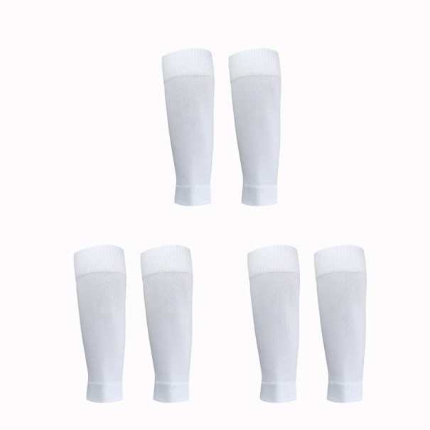 3 Paar Fußballsocken für Erwachsene, Unisex, Schienbeinschoner, Beinwärmer, kniehoch, elastisch, atmungsaktiv, Sport, schnelltrocknend weiß