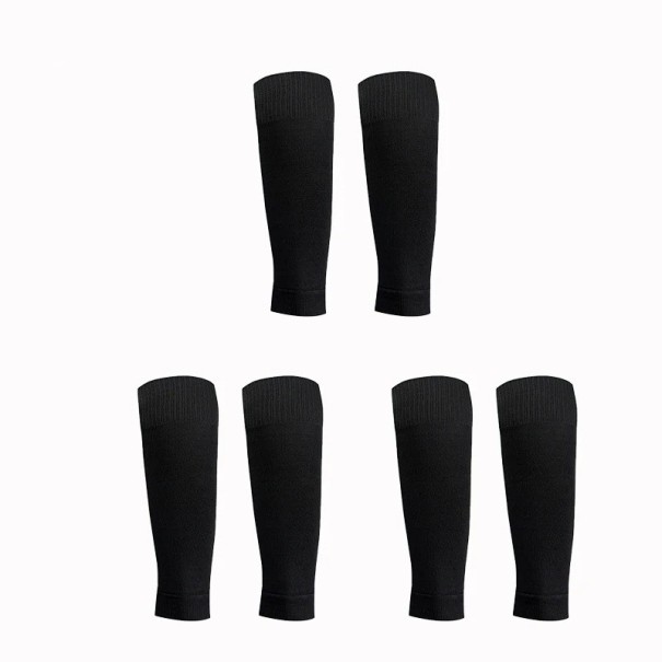 3 paia di calze da calcio per adulti unisex con protezioni per le tibie, calze alte fino al ginocchio, elastiche, traspiranti, sportive, ad asciugatura rapida nero