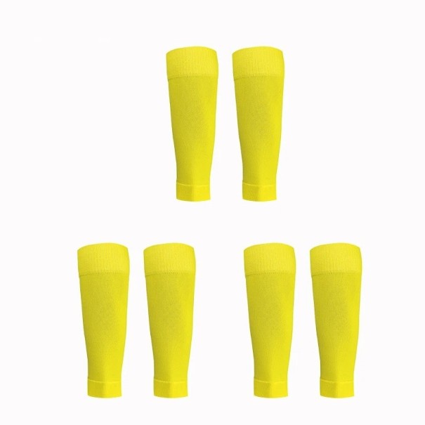 3 paires de chaussettes de football pour adultes unisexes avec protège-tibias hautes jusqu'aux genoux élastiques respirantes sportives à séchage rapide jaune