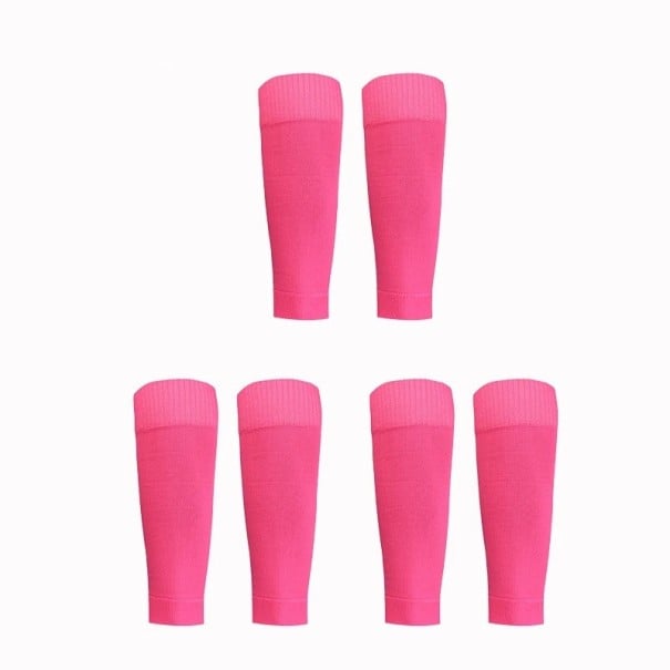 3 par fodboldsokker til voksne, unisex, skinnebensbeskyttere, benvarmere, knæhøje, elastiske, åndbare, sportssokker, hurtigttørrende rosa
