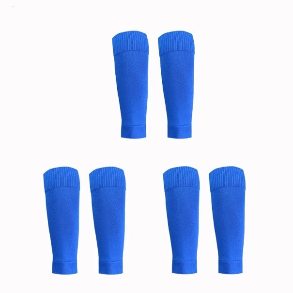 3 pares de calcetines de fútbol para adultos, unisex, espinilleras, calentadores de piernas hasta la rodilla, elásticos, transpirables, deportivos, de secado rápido azul