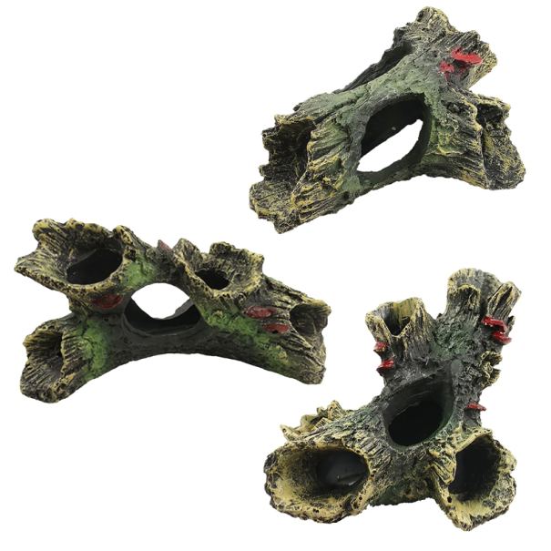 3 pcs Décorations pour aquarium Grottes pour poissons Abris en résine 16x10x7 cm 14x9x6 cm 15x5x7 cm Décorations non toxiques Sûres pour l'eau 1
