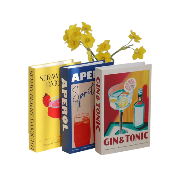 3 pcs Decorative Fake Books Non-Opening Home Decorations Cocktail Design Modern Accessory for Living Room Shelves 1