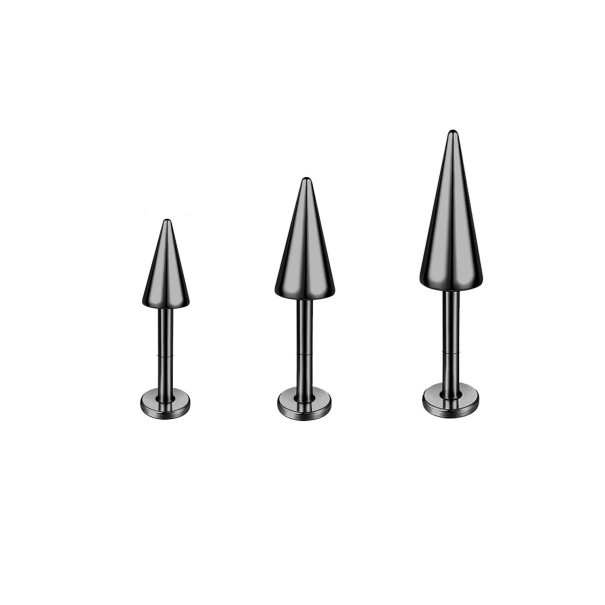 3 pezzi piercing conico 8 mm in acciaio chirurgico Set minimalista di gioielli per il corpo con moderno design conico nero