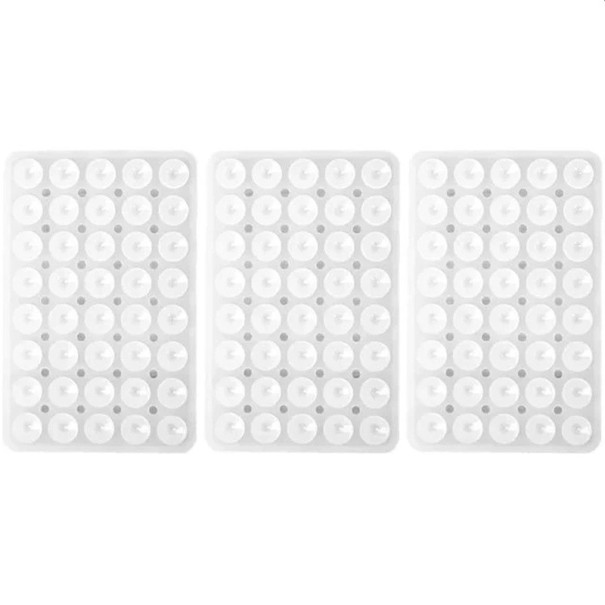 3 pezzi ventose in silicone doppio lato 10,1 x 6,5 cm Supporto per telefono cellulare Ventosa in gomma per specchio Vetro Plastica Bagno Cucina Casa 1