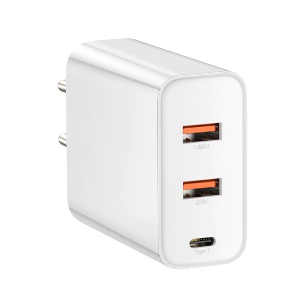 3-poorts Power Delivery-netwerkadapter wit