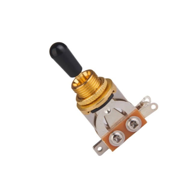 3 posições interruptor com alavanca de metal e rosca Interruptor elétrico universal para guitarras, amplificadores, automóveis e eletrónica doméstica dourado