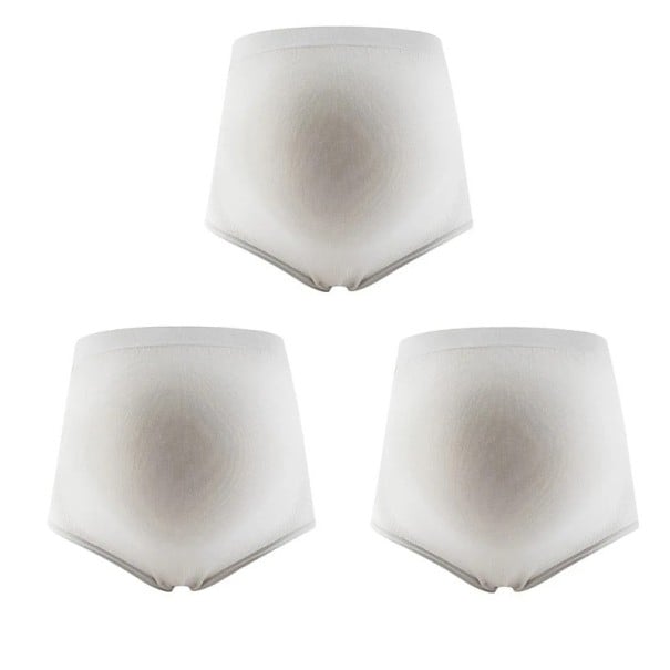 3 stuks zwangerschapsondergoed voor vrouwen, comfortabel naadloos ondergoed met hoge taille, elastische katoenen onderbroeken voor zwangere vrouwen lichtgrijs M