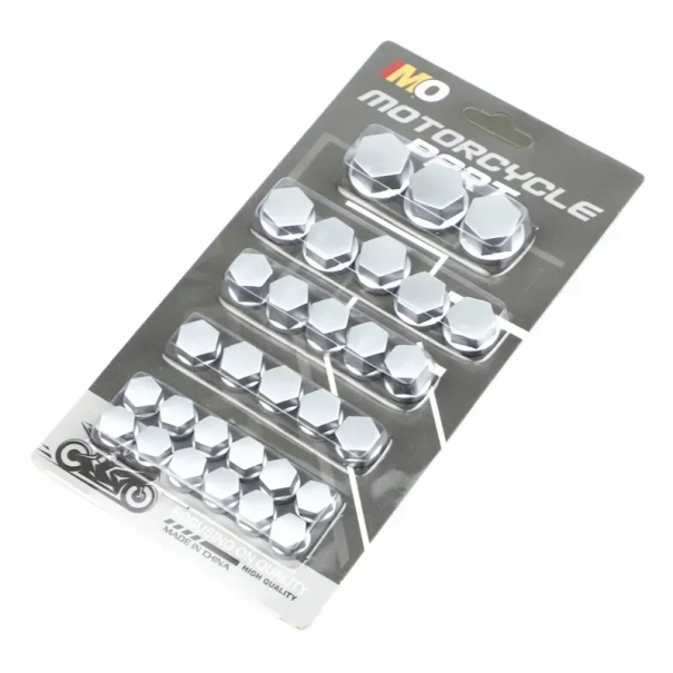 30 buc capace colorate pentru piulițe de motocicletă 1,4/1,2/1/0,8 cm capace decorative pentru protecție șuruburi accesorii de tuning pentru modificarea roților argint