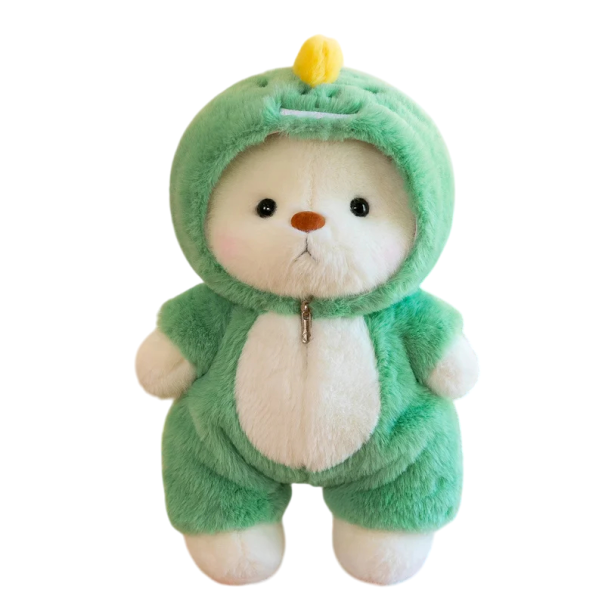 30 cm Plush Bear in Dinosaur Outfit Soft Plush Toy Made of Plush and PP Cotton Original Toy for Children Decoration and Gift 1