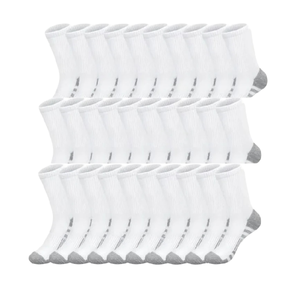 30 paia di calze sportive unisex EUR 38-47 calze in cotone traspiranti con antiscivolo per corsa escursionismo fitness attività sportive all'aperto bianco