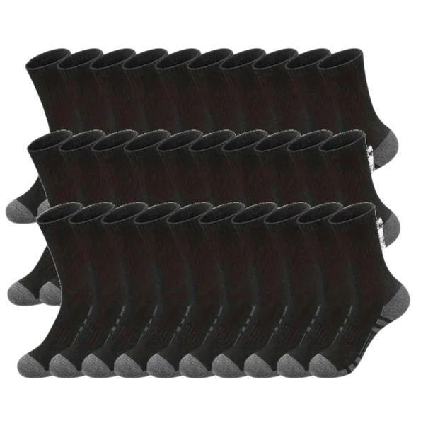30 pares de meias unisex desportivas EUR 38-47 meias de algodão respiráveis com antideslizante para corrida, caminhadas, fitness, atividades ao ar livre preto