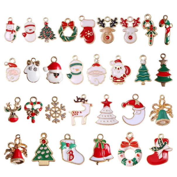 30 pcs Metal Christmas Ornaments Made of Durable Alloy Random Shapes Tree Decorations Crafting Accessories for Christmas 1