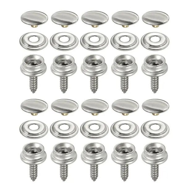 30 pezzi chiusure a vite in acciaio inox da 15 mm set per tende barche tende auto coperture accessori marini resistenti 1