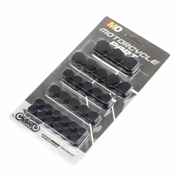 30 pezzi copricerchi colorati per motocicli 1,4/1,2/1/0,8 cm Protezione viti Tappi decorativi Modifica ruote Accessori tuning nero